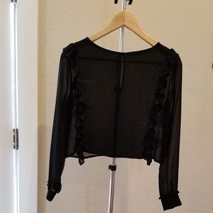 Zara Black Chiffon Blouse
